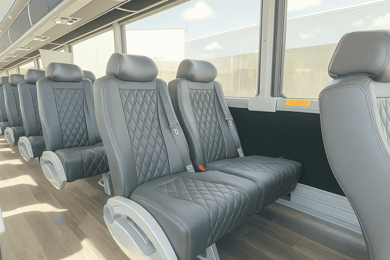 interior of Charter Bus Rental Plymouth charter bus